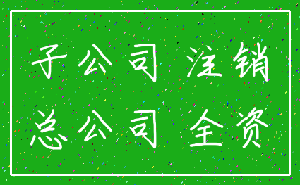 子公司 注销_总公司 全资