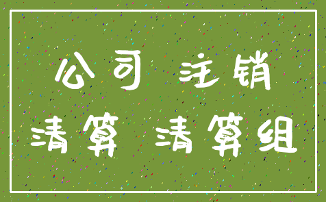 公司 注销_清算 清算组