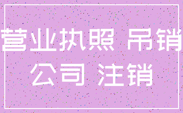 营业执照 吊销_公司 注销