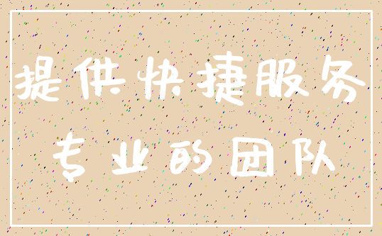 提供快捷服务_专业的团队
