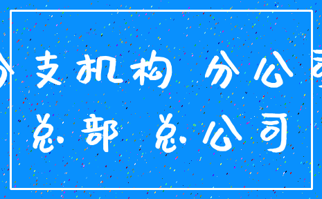 分支机构 分公司_总部 总公司