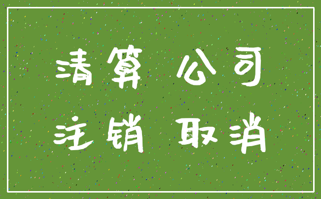 清算 公司_注销 取消