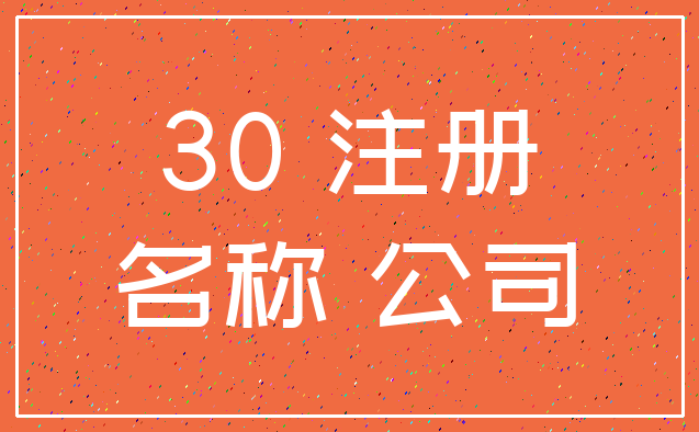 30 注册_名称 公司
