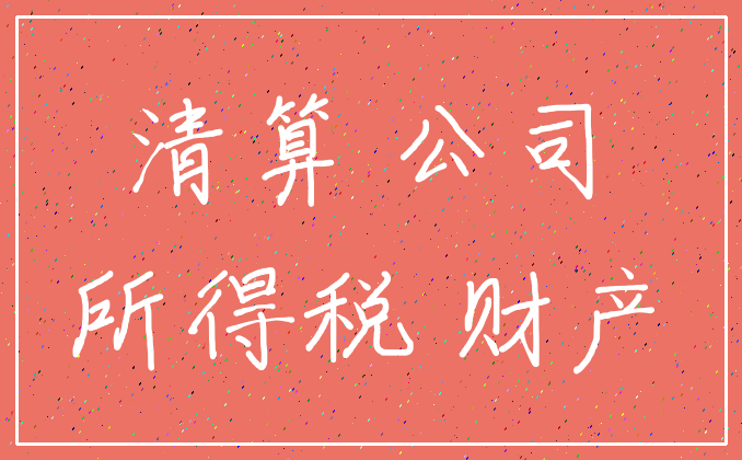 清算 公司_所得税 财产