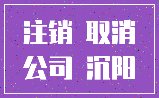 注销 取消_公司 沉阳