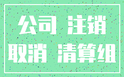 公司 注销_取消 清算组