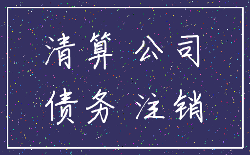 清算 公司_债务 注销