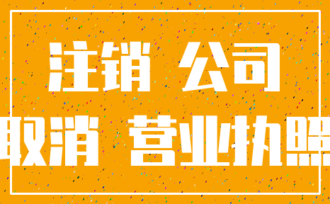 注销 公司_取消 营业执照
