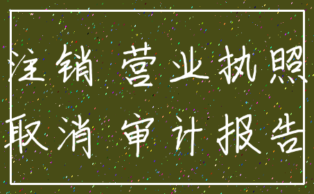 注销 营业执照_取消 审计报告