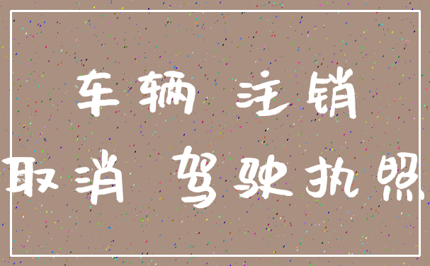 车辆 注销_取消 驾驶执照