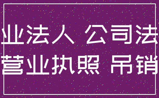 企业法人 公司法人_营业执照 吊销