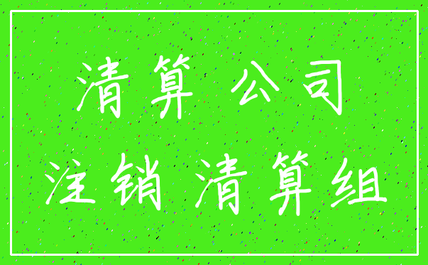 清算 公司_注销 清算组