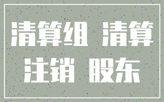 清算组 清算_注销 股东