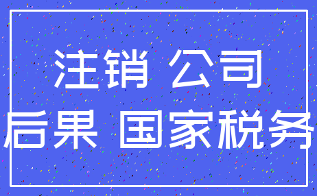 注销 公司_后果 国家税务