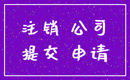 注销 公司_提交 申请