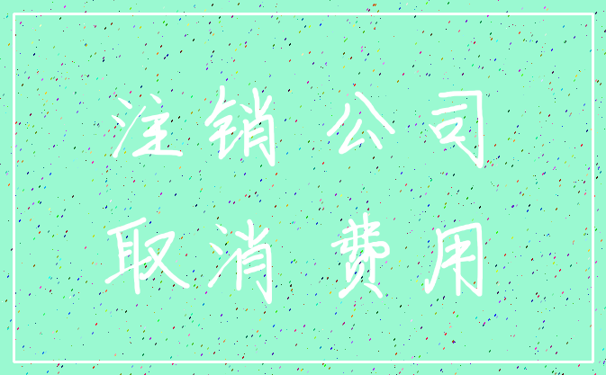 注销 公司_取消 费用