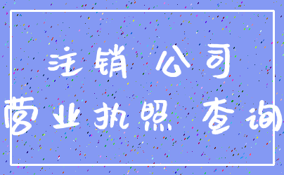 注销 公司_营业执照 查询