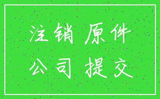 注销 原件_公司 提交