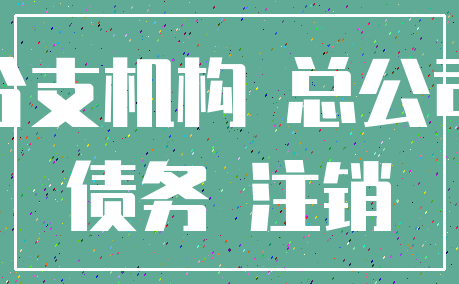 分支机构 总公司_债务 注销