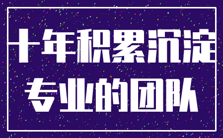 十年积累沉淀_专业的团队