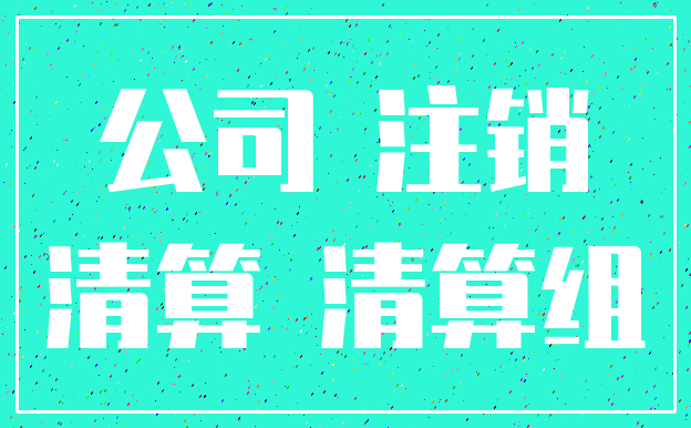 公司 注销_清算 清算组