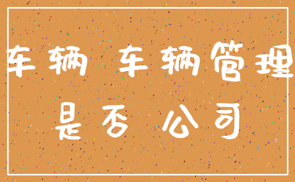 车辆 车辆管理_是否 公司