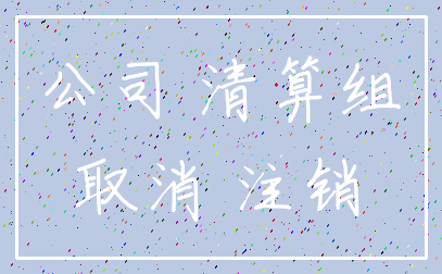 公司 清算组_取消 注销