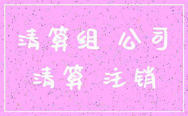 清算组 公司_清算 注销