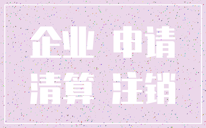 企业 申请_清算 注销