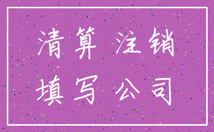 清算 注销_填写 公司
