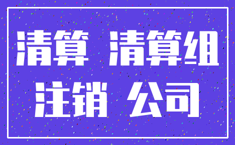 清算 清算组_注销 公司