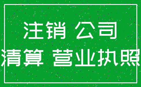 注销 公司_清算 营业执照