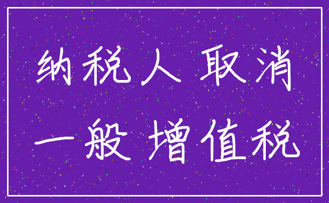 纳税人 取消_一般 增值税