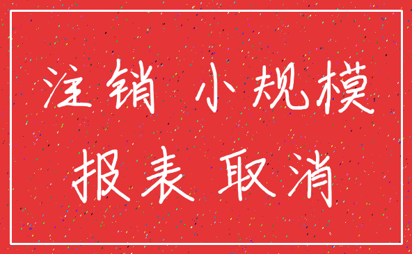 注销 小规模_报表 取消