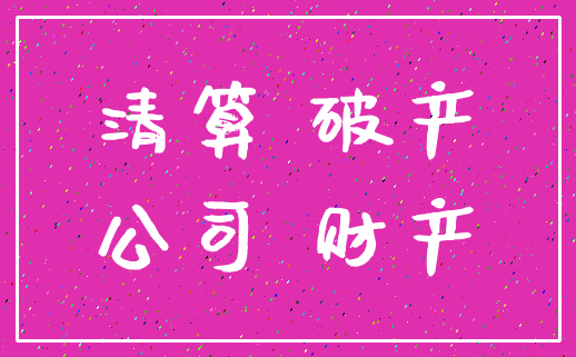 清算 破产_公司 财产
