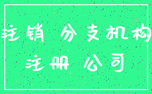 注销 分支机构_注册 公司
