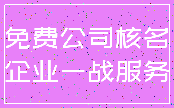 免费公司核名_企业一战服务