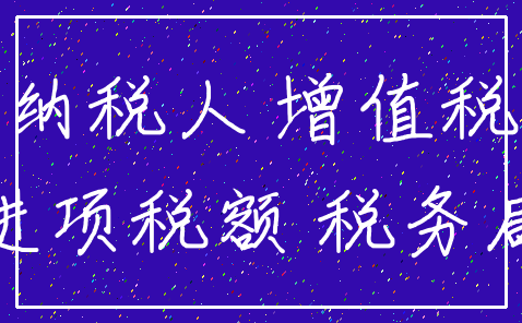 纳税人 增值税_进项税额 税务局