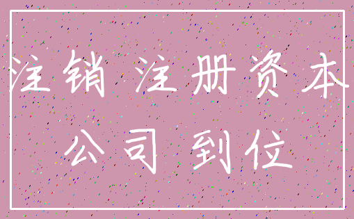 注销 注册资本_公司 到位