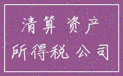 清算 资产_所得税 公司