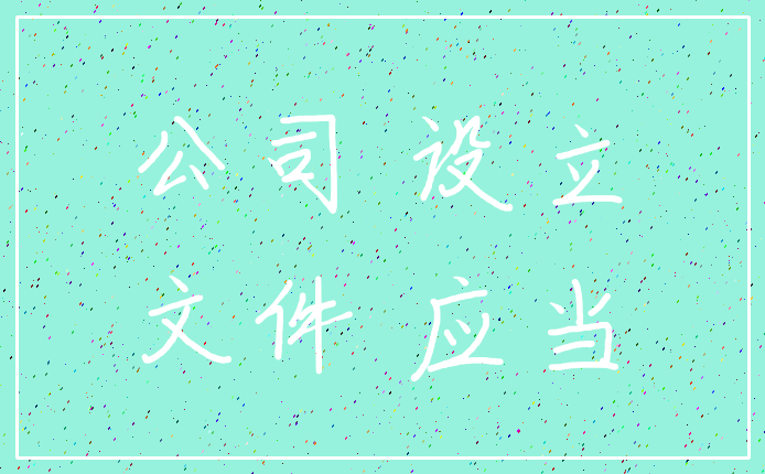 公司 设立_文件 应当