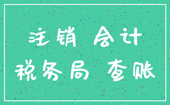 注销 会计_税务局 查账