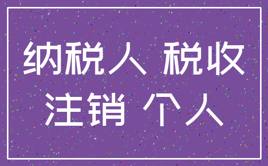 纳税人 税收_注销 个人