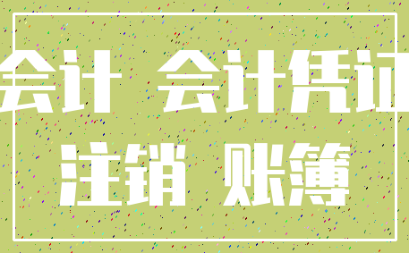 会计 会计凭证_注销 账簿