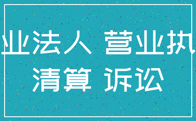 企业法人 营业执照_清算 诉讼