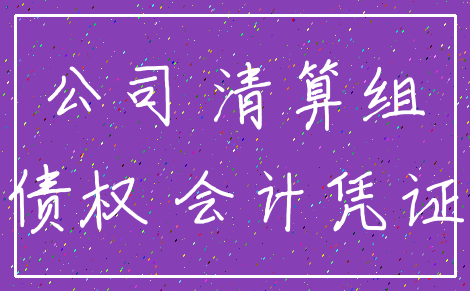 公司 清算组_债权 会计凭证