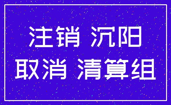 注销 沉阳_取消 清算组