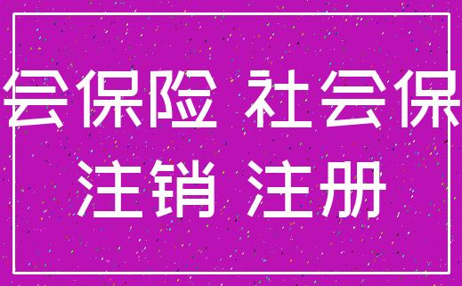 社会保险 社会保障_注销 注册