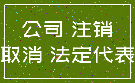 公司 注销_取消 法定代表