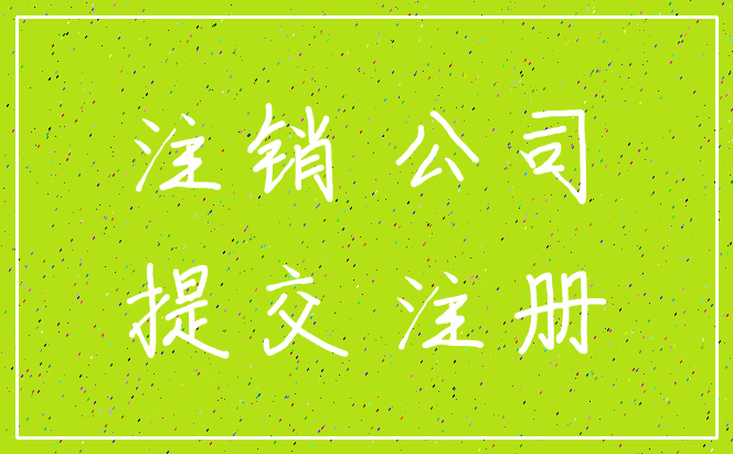 注销 公司_提交 注册